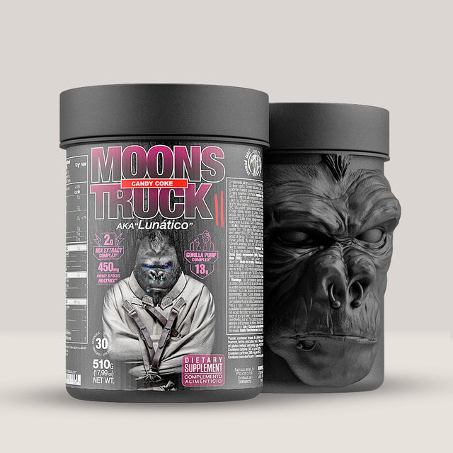 Cutie de Moonstruck II de la Zoomad Labs, supliment pre-workout pentru pompare musculară și energie, ambalaj de 510g.
