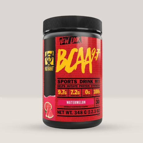 Flacon de aminoacizi BCAA 9.7 de la Mutant, un supliment pentru recuperare și hidratare. Watermelon aroma.