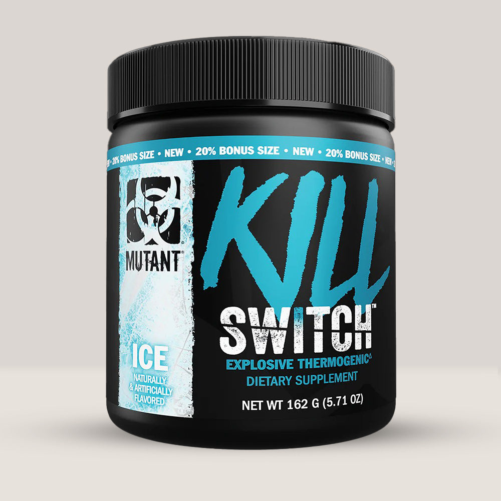 Cutie de Mutant Kill Switch, arzător de grăsimi termogenic de la Mutant, pentru energie și slăbire, 162g. Ice aroma.