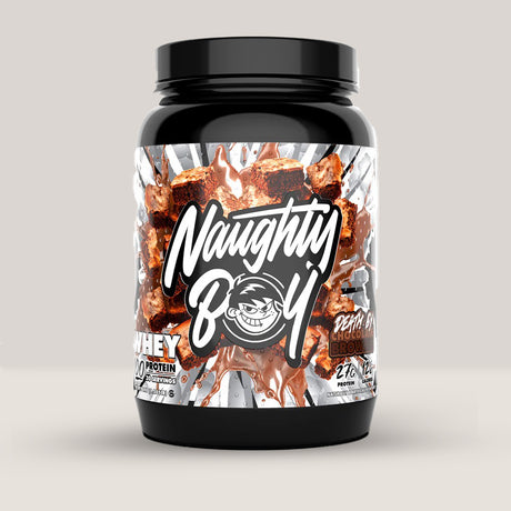 Imagine cu proteina din zer Whey 100 Protein de la NAUGHTY BOY, 1kg, 30 de serviri. Chocolate brownie aroma.