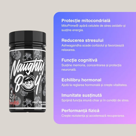 Vitalitate infinită cu Longevity de la NaughtyBoy. Trăiește vibrant, protejează-ți tinerețea celulară.