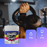 Antrenament exploziv fără cofeină, oricând. NAUGHTY BOY Pump - concentrare maximă și pompă musculară intensă.