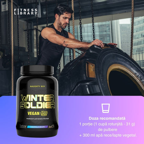 Siluetă ideală cu Proteina Vegană Winter Soldier de la Naughty Boy®. Absorbție superioară, digestie perfectă.