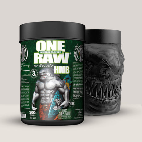 Recipient de One Raw HMB de la Zoomad Labs, supliment anti-catabolic cu HMB pur, ambalaj de 300g.