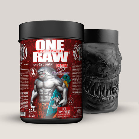 Recipient de One Raw Kre-Alkalyn de la Zoomad Labs, supliment cu creatină pură pH-corect, sub formă de pudră, 225g.