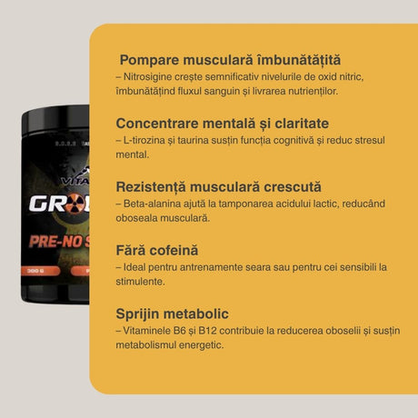 Performanță pură, fără stimulenți. Ground Zero NO-Stim de la Vitabolic: conectează mintea și mușchii.