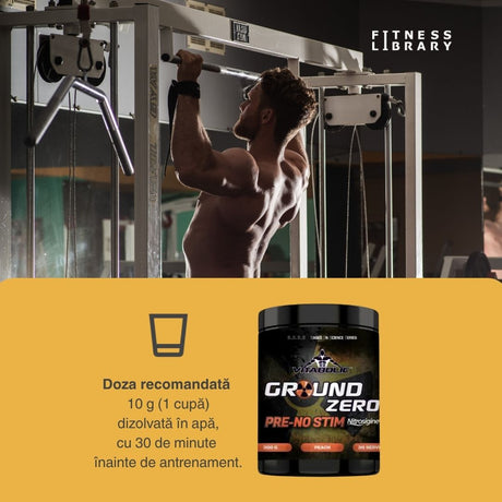 Pompare intensă, focus maxim, energie pură, fără stimulenți. Ground Zero NO-Stim de la Vitabolic.