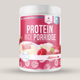 Terci proteic orez-ciocolată albă-zmeură: regenerare musculară delicioasă, fără zahăr adăugat.