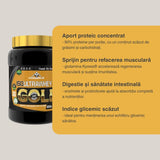 UltraWhey Gold: Recuperare rapidă și creștere musculară armonioasă cu izolat proteic nativ.