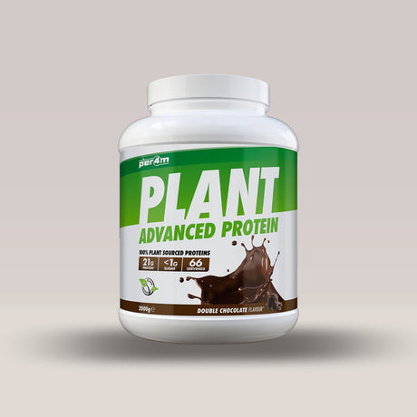 Recipient de 2kg de proteină vegană din mazăre și orez, marca PER4M. Ciocolată.