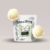Recipient de 907g de proteină din zer Take-A-Whey. Vanilla.
