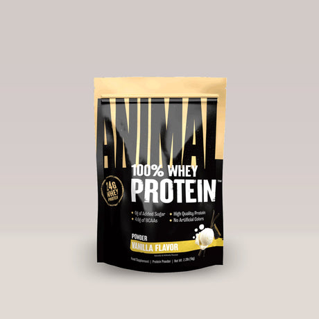 Proteina Animal 100% Whey Protein de la Universal Nutrition, 1kg. Vanilla aroma.