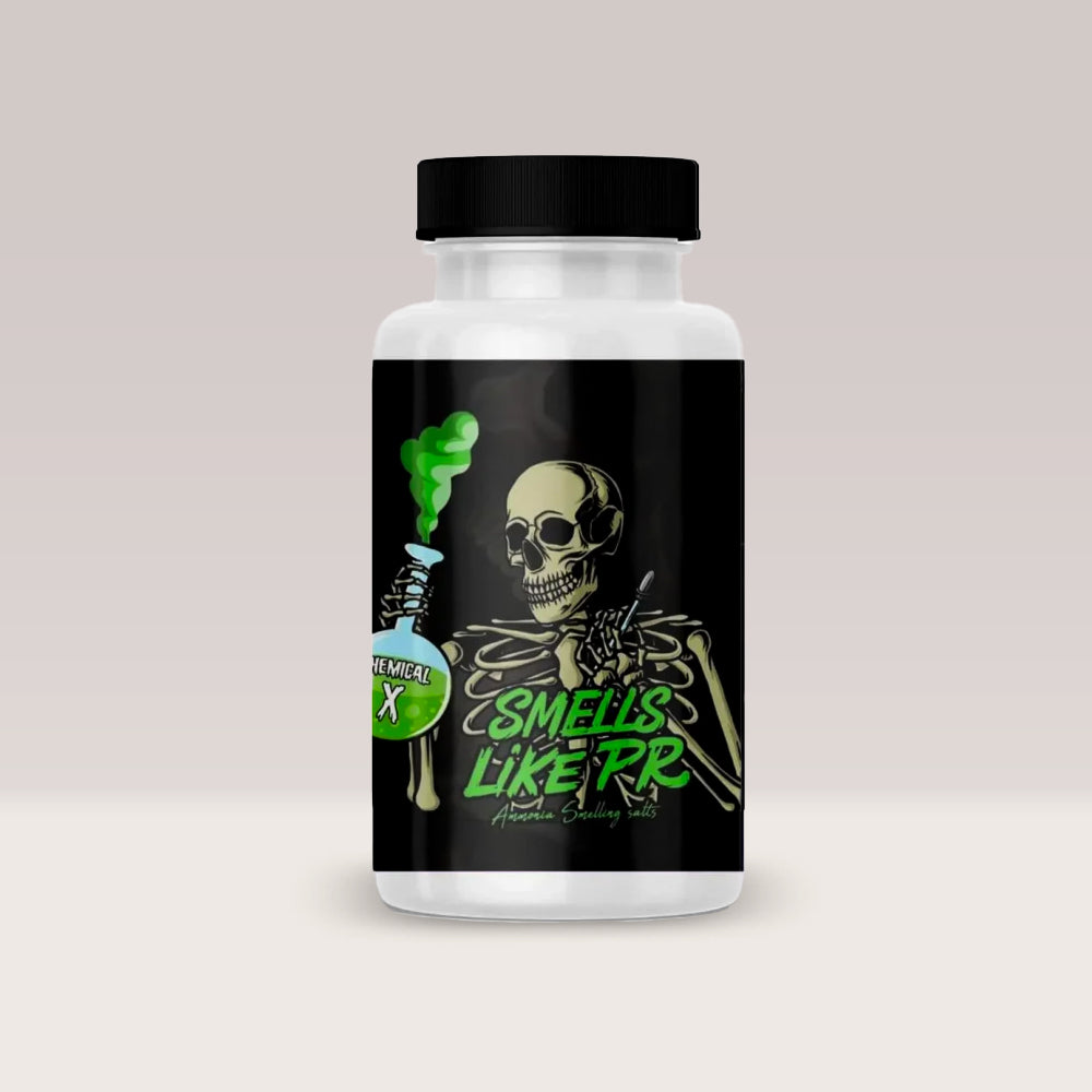 Recipient de săruri cu amoniac Chemical X de la Smells Like PR, produs clasic de potență ridicată, fără arome, flacon de 60g.