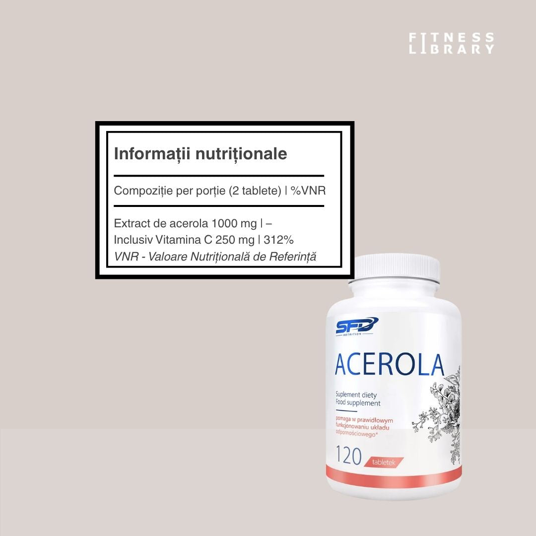 Acerola SFD: vitamina C naturală pentru imunitate puternică și vitalitate radiantă.