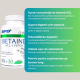 Betaină HCL + Pepsină: Digestie optimă, energie reînnoită, vitalitate sporită.