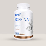 Imagine cu o cutie de SFD Cafeină (180 tablete) de la SFD Nutrition, un supliment cu cafeină pentru energie și concentrare.