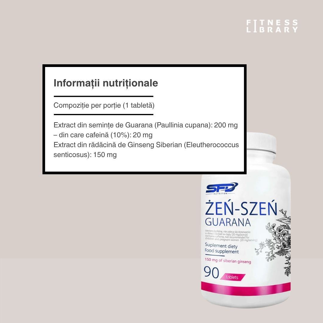 Energie constantă și claritate mentală cu Complexul Adaptogen SFD. Ginseng siberian și guarana pentru performanță optimă, zi de zi.