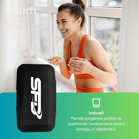 Wellness simplificat. Organizează-ți suplimentele cu eleganță, cu Pill Box de la SFD Nutrition.
