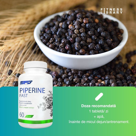 Absorbție maximă cu Piperine Fast!  Amplifică nutrienții și energia. Digestie optimă, metabolism activ. #SFDNutrition #PiperineFast #WellnessDeLux