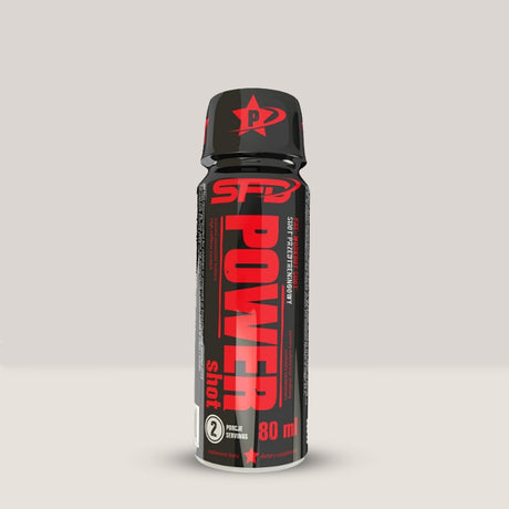 Imagine cu pachetul de 12 doze de POWER SHOT de la SFD NUTRITION, 80ml per doză.