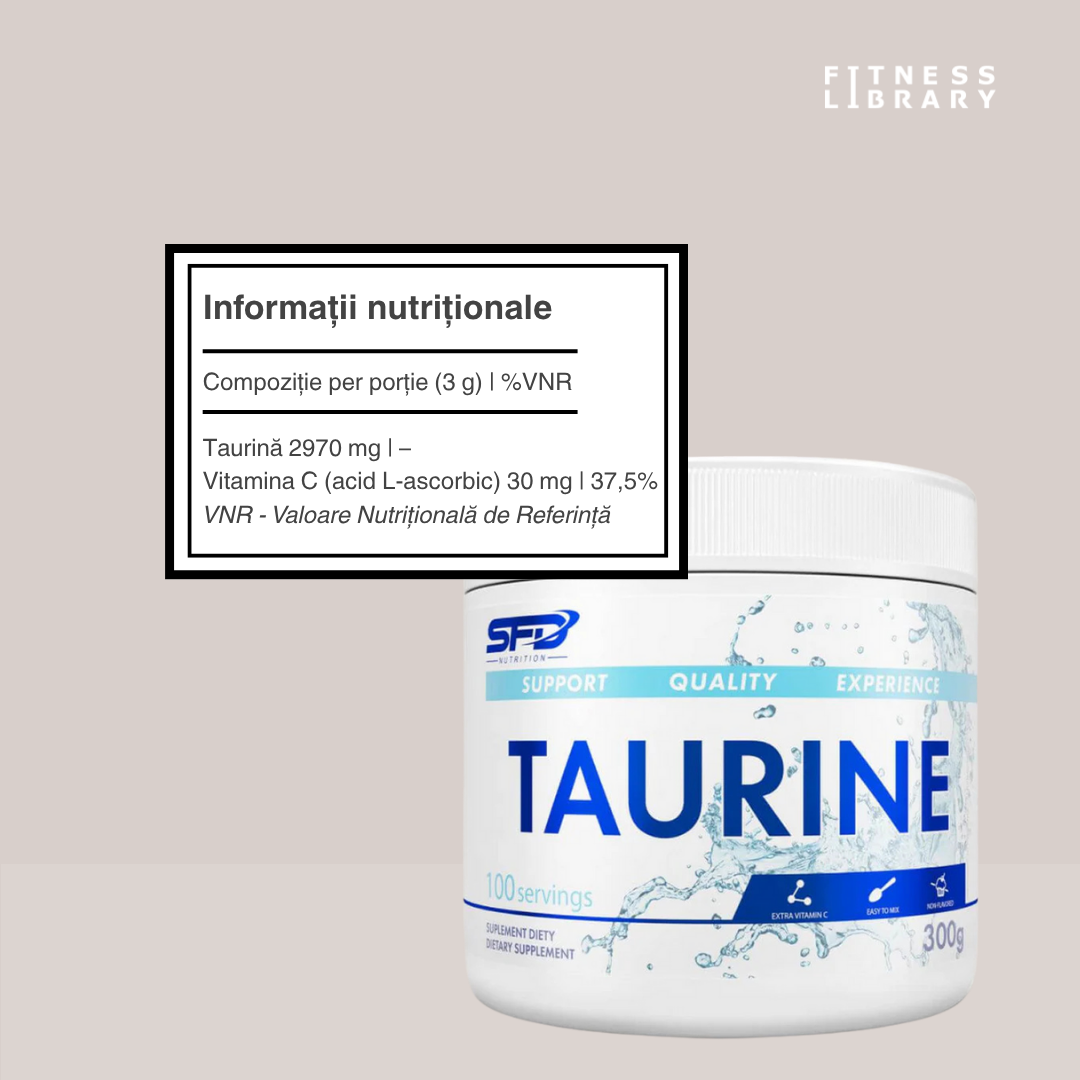 Energie vibrantă și performanță optimă cu Taurina SFD + Vitamina C.