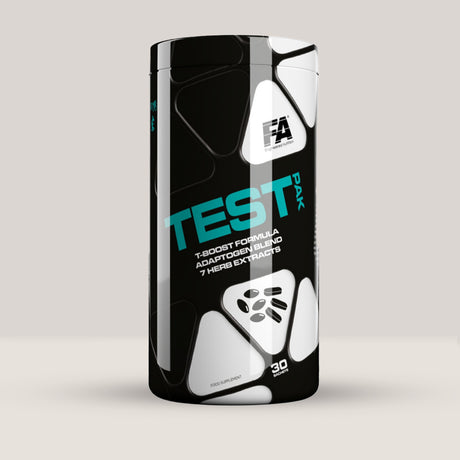 Cutie de Test Pak de la Fitness Authority, pachet cu 30 de plicuri pentru suport hormonal și stimularea testosteronului.