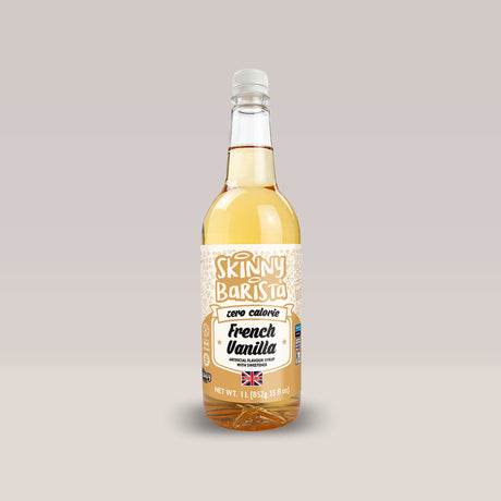 Imagine cu siropul cu aromă de vanilie franțuzească French Vanilla Flavour Syrup de la The Skinny Food Co, 1 litru.