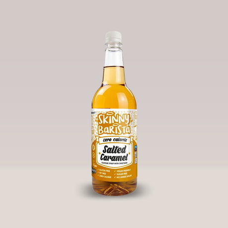 Imagine cu siropul cu aromă de caramel sărat Salted Caramel Flavour Syrup de la The Skinny Food Co, 1 litru.