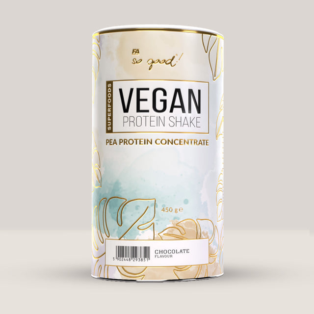 Cutie de Vegan Protein Shake din gama so good! de la Fitness Authority, supliment cu proteină vegană din mazăre, 450g.