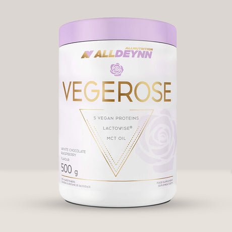 Pachet de Vegerose de la Alldeynn, proteină vegană cu probiotice pentru digestie și recuperare, 500g.