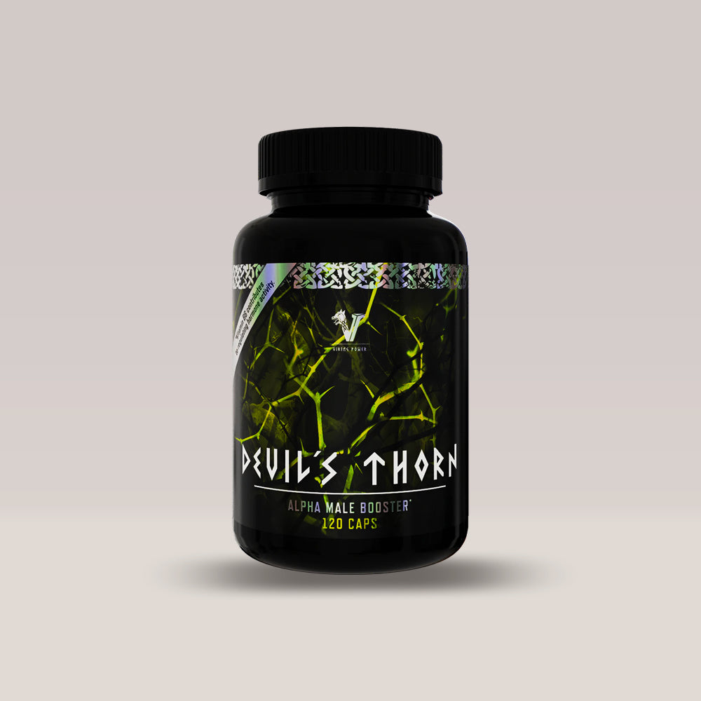 Imagine cu suplimentul alimentar Devil's Thorn Testo Booster de la VIKING POWER, 120 de capsule.