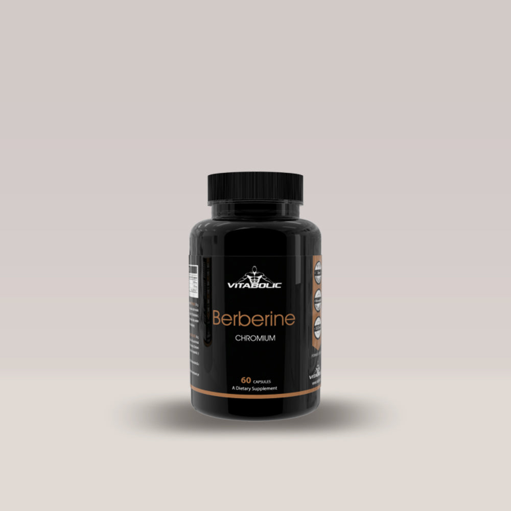 Imagine cu suplimentul alimentar Berberine-1000 Chromium de la VITABOLIC, 60 de capsule.