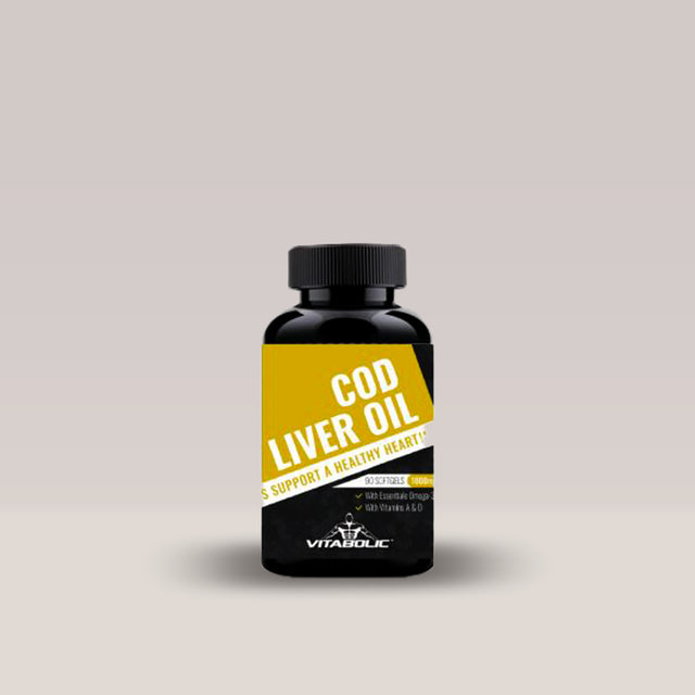 Imagine cu suplimentul alimentar Cod Liver Oil de la VITABOLIC, 1000mg, 90 de capsule gelatinoase.