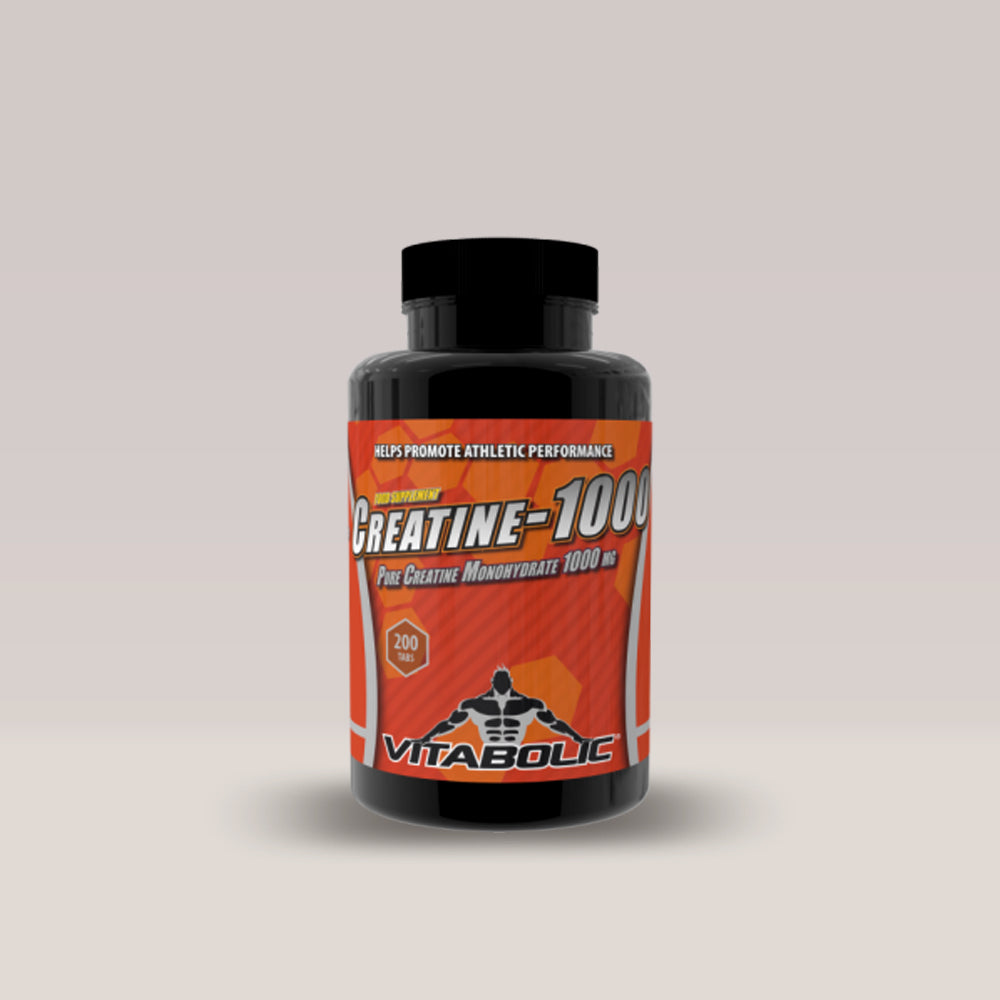 Imagine cu suplimentul alimentar Creatine 1000mg de la VITABOLIC, 200 de tablete.