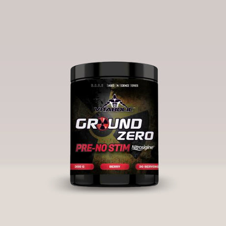 Imagine cu suplimentul pre-workout Ground Zero NO-Stim Nitrosigine de la VITABOLIC, 300g, 30 de serviri. Berry aroma.