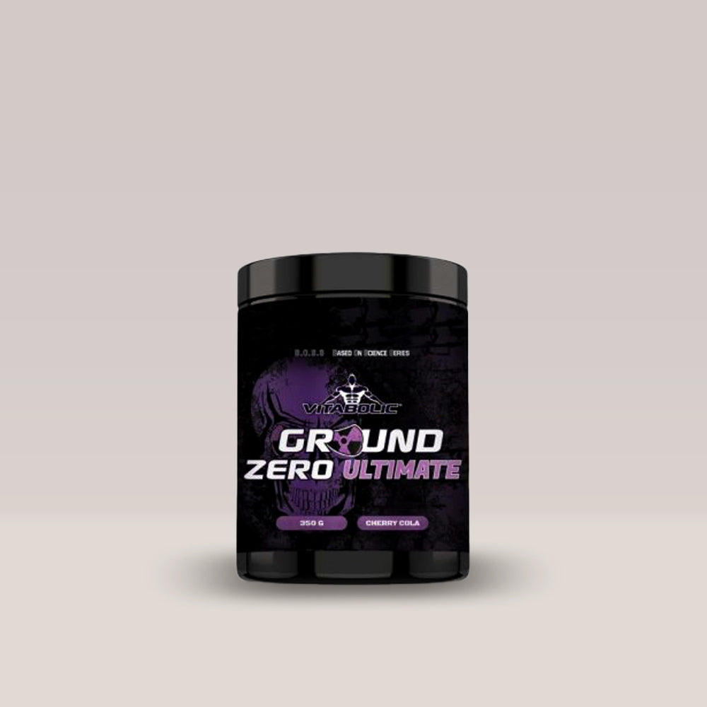 Imagine cu suplimentul pre-workout Ground Zero ULTIMATE de la VITABOLIC, 350g. Cherry Cola aroma.