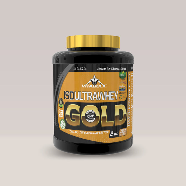 Imagine cu proteina din zer ISO UltraWhey Gold de la VITABOLIC, 2kg, 66 de serviri.