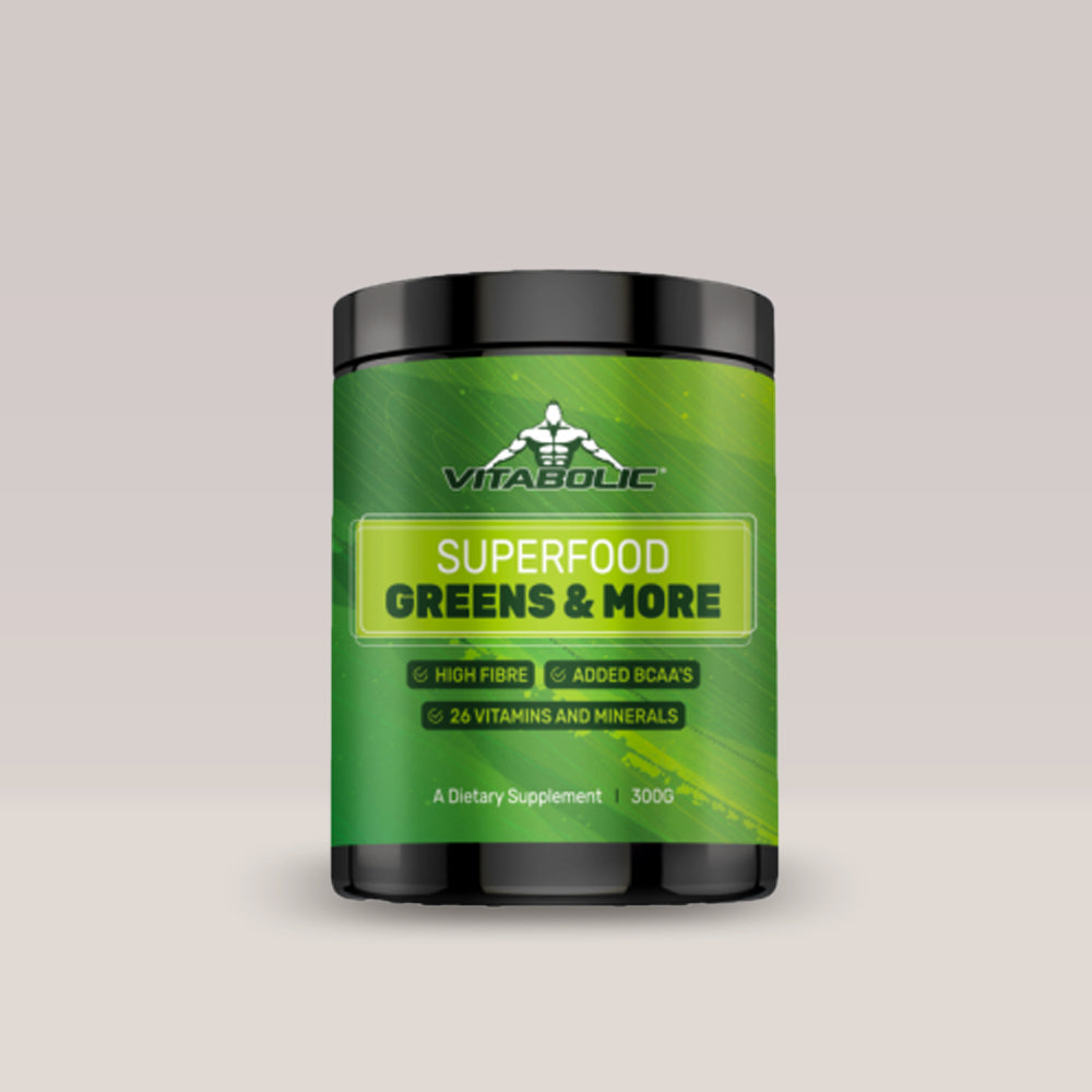 Imagine cu suplimentul alimentar Superfood Greens & More de la VITABOLIC, 300g, 30 de serviri.