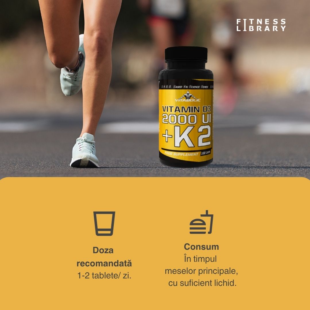 Vitamina D3+K2 Vitabolic: Oase sănătoase, inimă puternică, mișcare liberă.