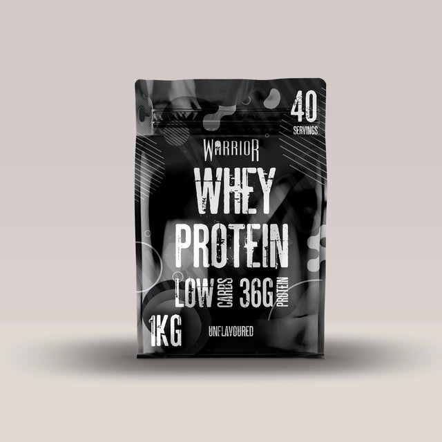 Imagine cu proteina din zer Whey Protein Powder de la WARRIOR, 1kg, 40 de serviri. No aroma.