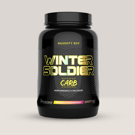 Pachet de Winter Soldier CARB3 de la NaughtyBoy, supliment cu carbohidrați avansați pentru energie, 1.35kg. Mango & passionfruit.