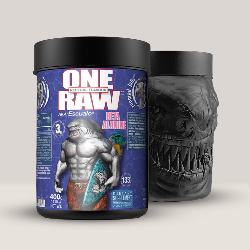 Recipient de One Raw Beta-Alanine de la Zoomad Labs, supliment cu beta-alanină pură pentru anduranță și rezistență, 400g.