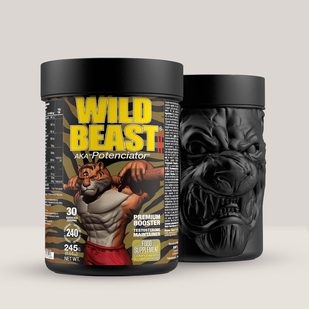 Flacon de Wild Beast II de la Zoomad Labs, supliment complex pentru stimularea naturală a testosteronului, cu 240 de capsule.