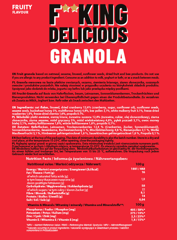 Granola ALLNUTRITION: Energie vibrantă și digestie armonioasă toată ziua.